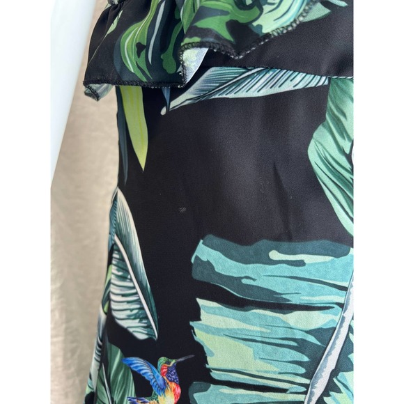 Elli White Green and Black Tropical Hummingbird Print Maxi Dress - Picture 8 of 14